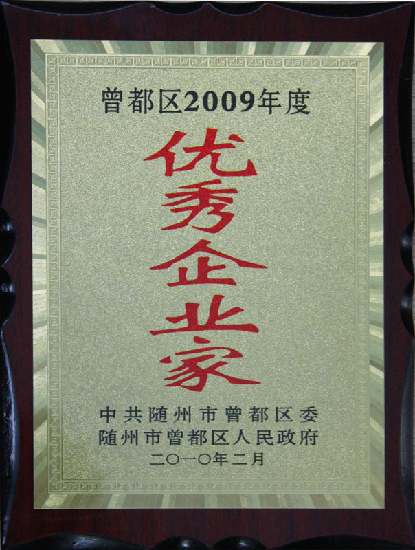 2009年度優(yōu)秀企業(yè)家